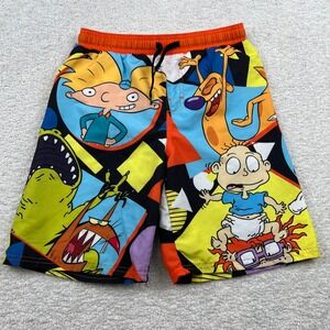 AOP Nickelodeon 90s Characters Kids XL Swim Trunks Rugrats Hey Arnold